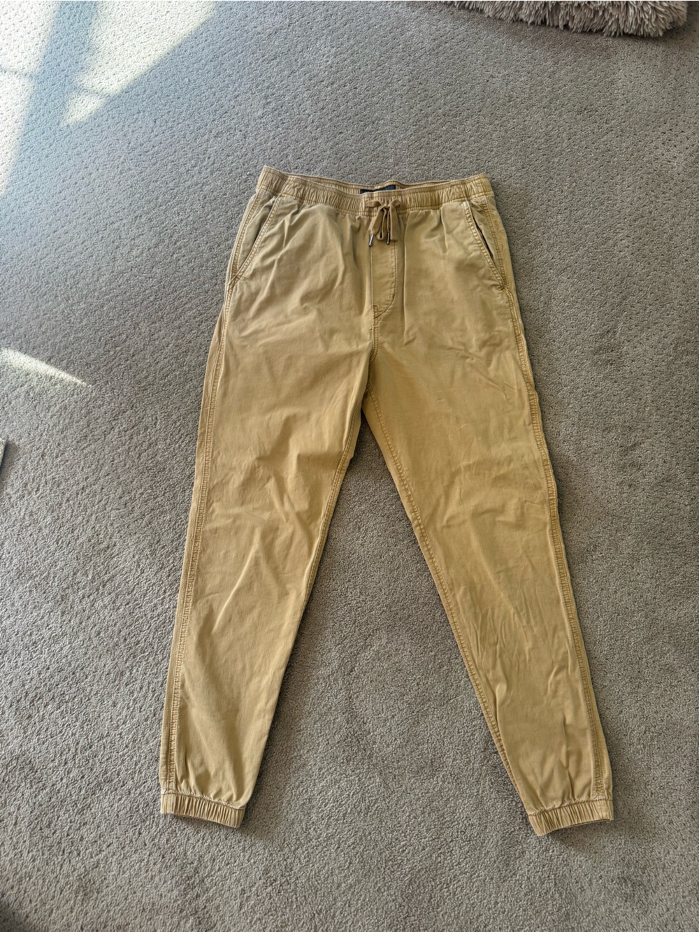 American Eagle Outfitters Tan Drawstring Chino Joggers